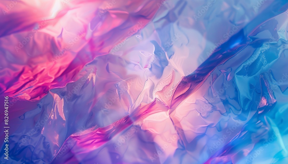 Shimmering Waves: Abstract Glass Background with Pink and Blue Stains