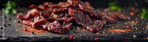 Kudu jerky, dried game meat, served during a South African safari