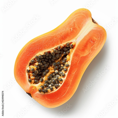 Papaya is isolated on a transparent background, PNG file