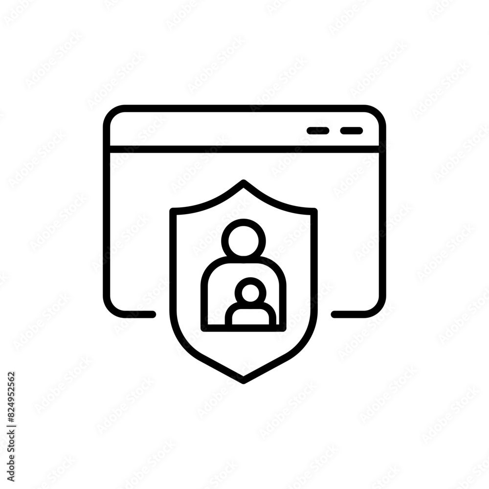 Parental control outline icons, minimalist vector illustration ,simple transparent graphic element .Isolated on white background Parental control outline icons, minimalist vector illustration ,simple transparent graphic element .Isolated on white background