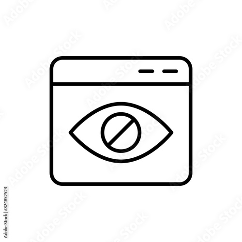Blocked view outline icons, minimalist vector illustration ,simple transparent graphic element .Isolated on white background