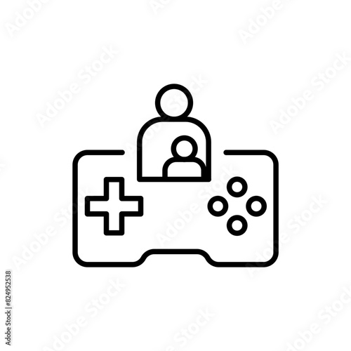 Parental game outline icons, minimalist vector illustration ,simple transparent graphic element .Isolated on white background