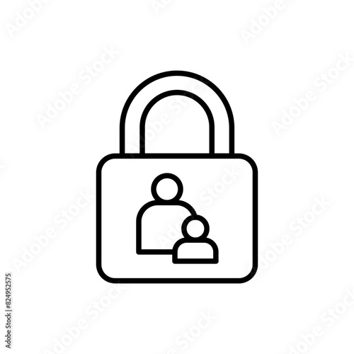 Parental control outline icons, minimalist vector illustration ,simple transparent graphic element .Isolated on white background