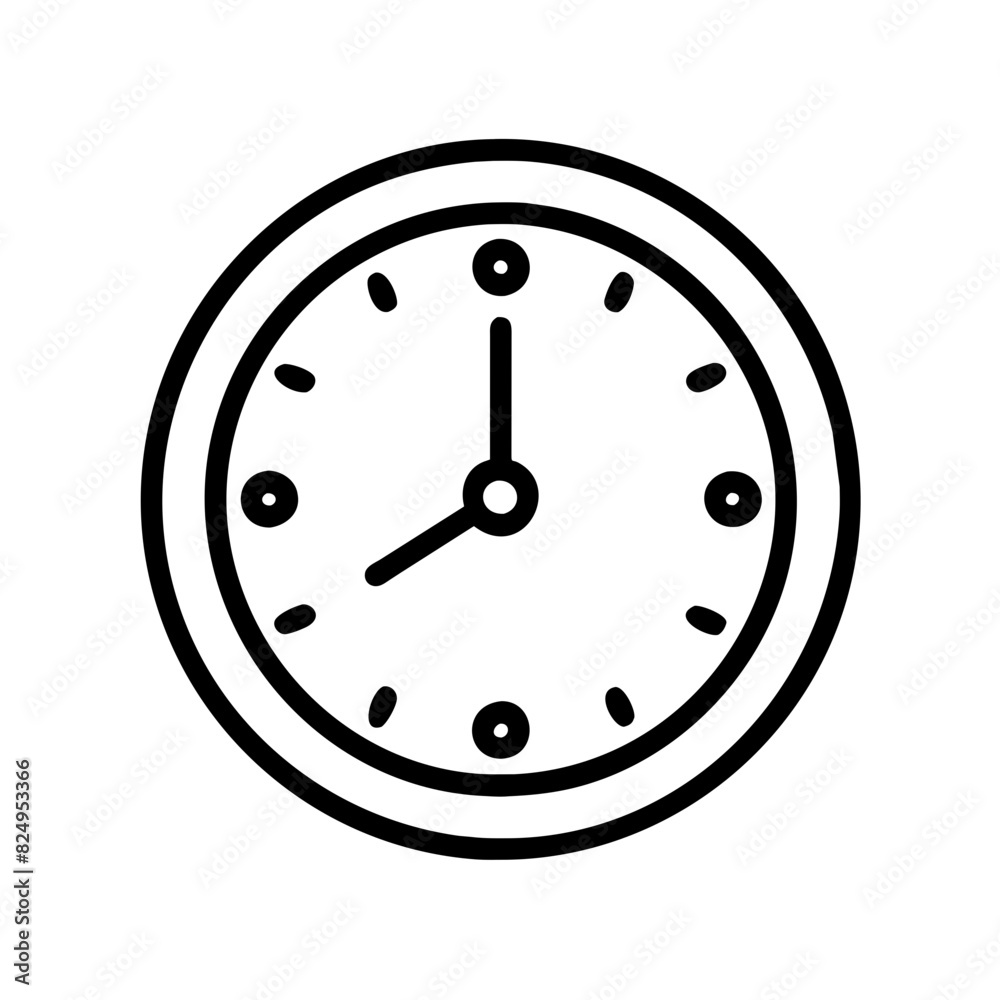 A black and white vector image of a clock, symbolizing time, schedule, and punctuality, on a transparent background A black and white vector image of a clock, symbolizing time, schedule, and punctuality, on a transparent background