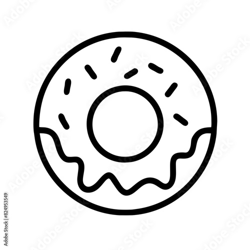 Tempting black and white vector depiction of a delicious donut on transparent background, glazed to perfection and ready to satisfy cravings, a sweet treat for donut enthusiasts and pastry lovers.