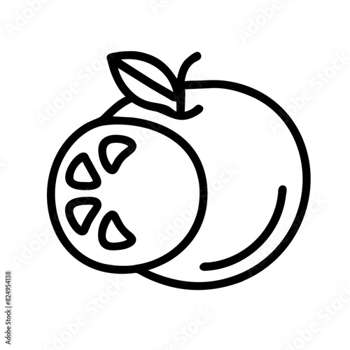 Juicy black and white vector illustration of a ripe orange on transparent background, brimming with tangy flavor and citrusy zest, a refreshing addition to beverage and fruit-themed designs.