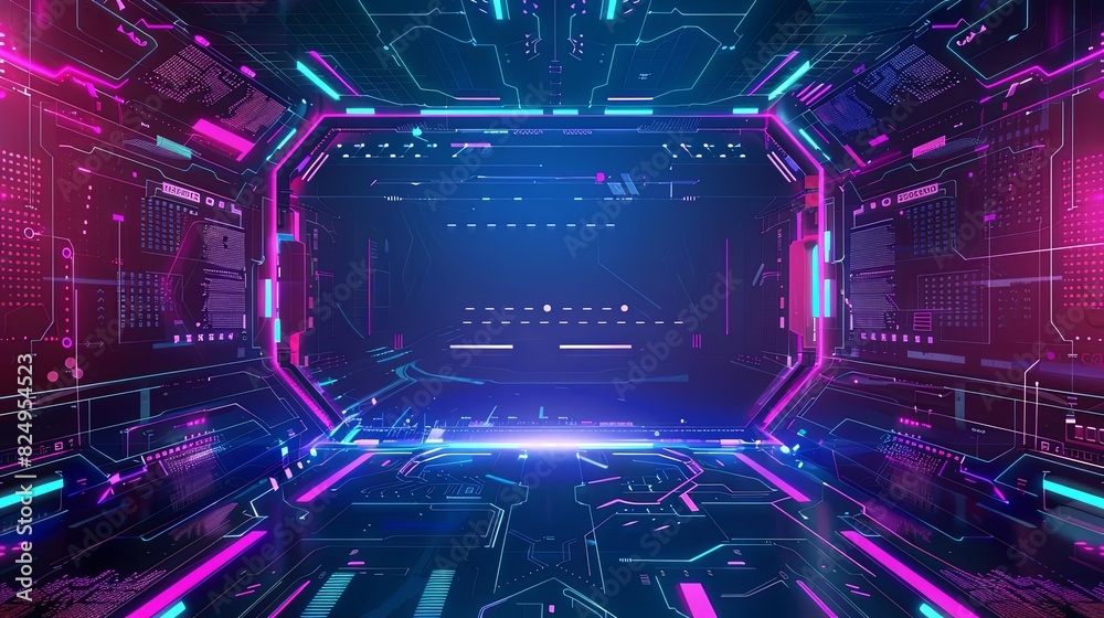 colorful twitch streaming layout with futuristic hud frames for gaming broadcast vibrant graphic design colorful twitch streaming layout with futuristic hud frames for gaming broadcast vibrant graphic design
