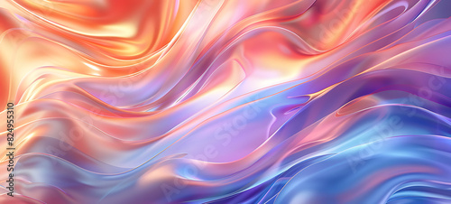 abstract trendy holographic flowing iridescent background 