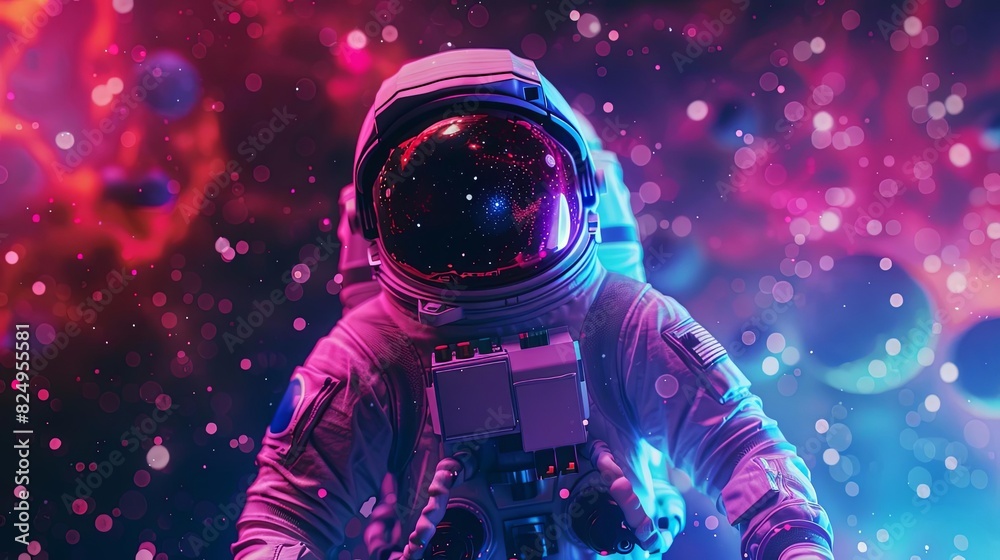 cosmic voyager neon astronaut exploring synthwave galaxy digital art cosmic voyager neon astronaut exploring synthwave galaxy digital art