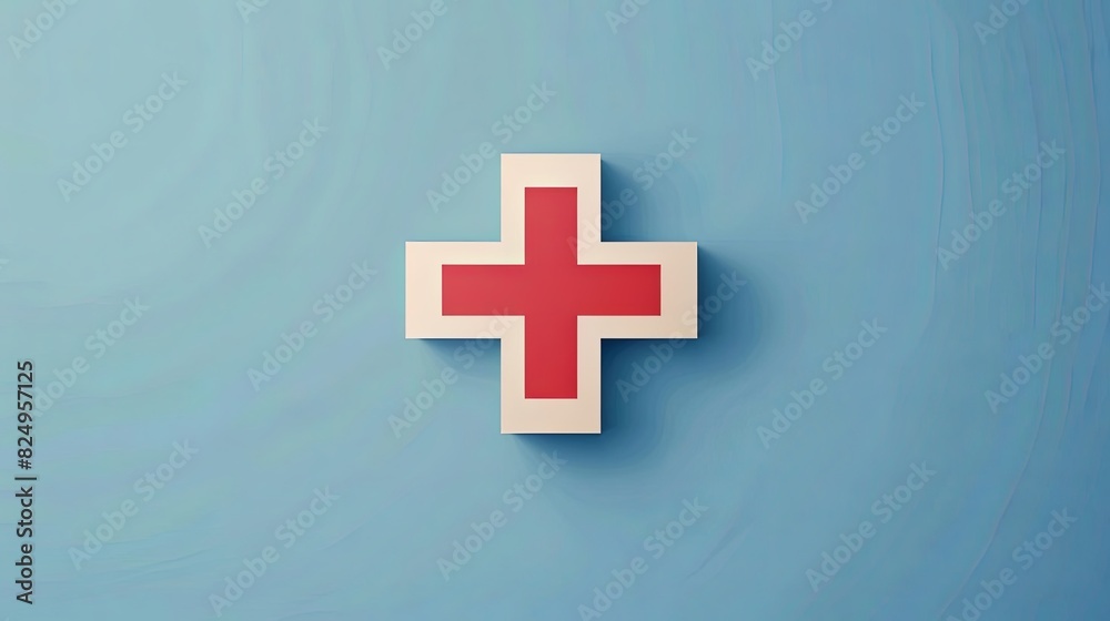 Fototapeta premium cross symbol representing medical health insurance healthcare concept vector illustration