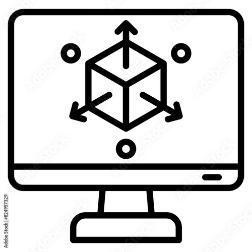 Virtual Machine Icon Element For Design