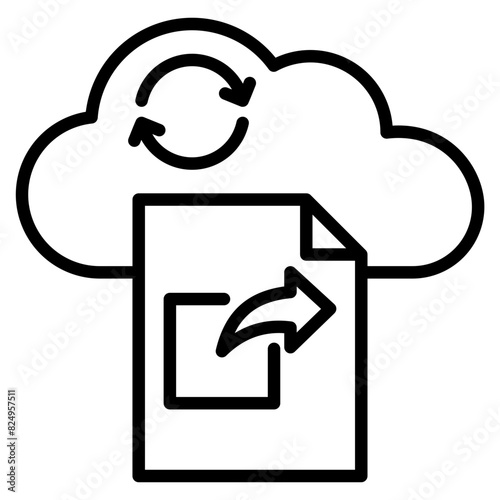Cloud File Sharing Icon Element For Design