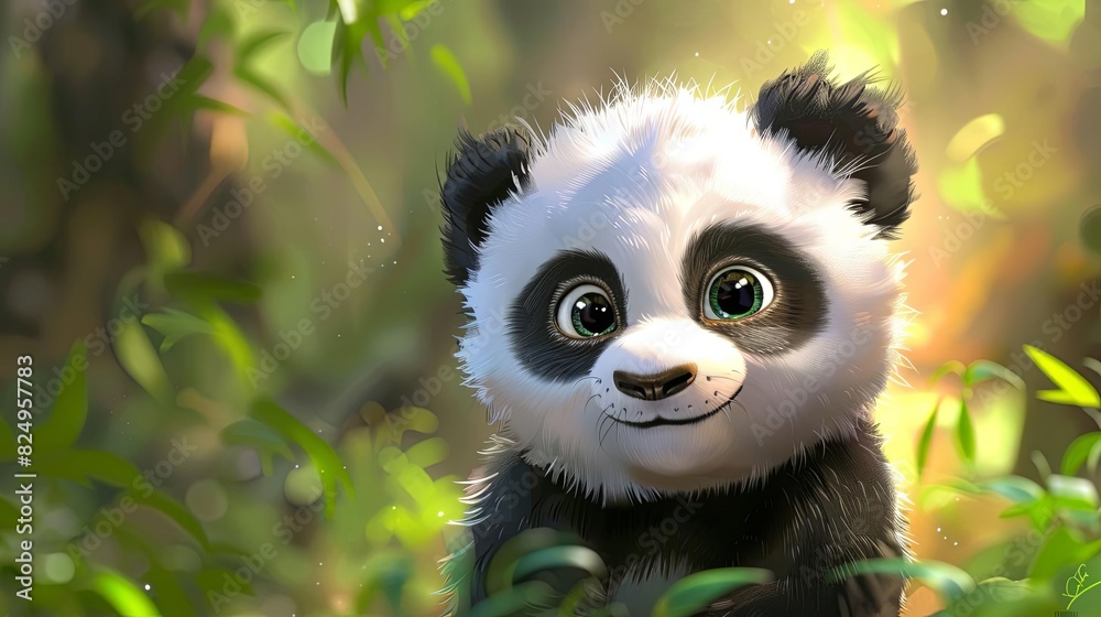 cute baby panda ai generated illustration cute baby panda ai generated illustration