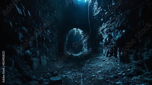 dark and mysterious mine tunnel unearthing earths hidden treasures exploration photo