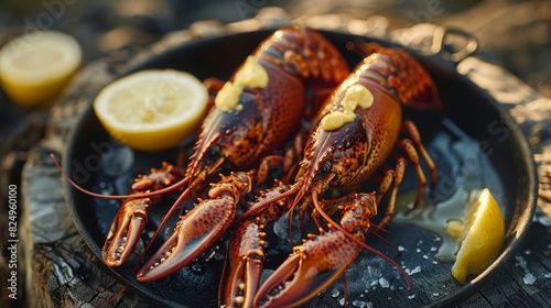 Yabby, Australian freshwater crayfish, grilled and served with lemon butter, lakeside picnic