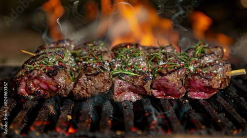 Zebra meat, grilled and served as steaks, exotic game lodge in Tanzania