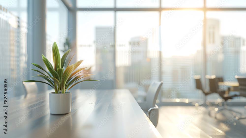 Beautiful blurred background of a light modern office interior with panoramic windows and beautiful lighting. Beautiful blurred background of a light modern office interior with panoramic windows and beautiful lighting.