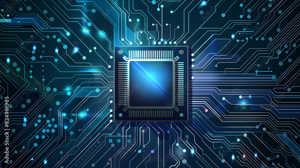 Circuit board technology cpu microprocessor vector image