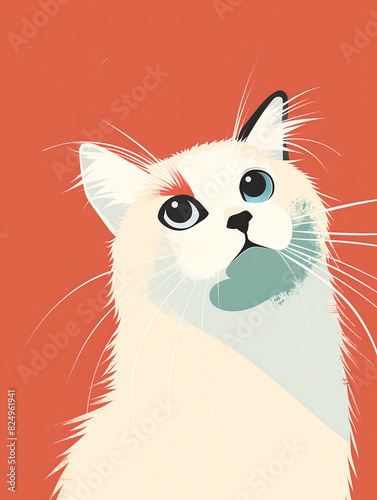 Portrait - minimal aesthetic street retro fashion pop art cat - popart animal - 05