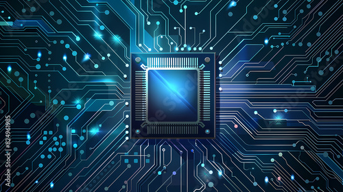 Circuit board technology cpu microprocessor vector image