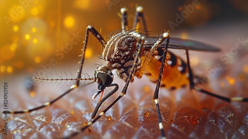 Dangerous Malaria Infected Mosquito Skin Bite.  photo