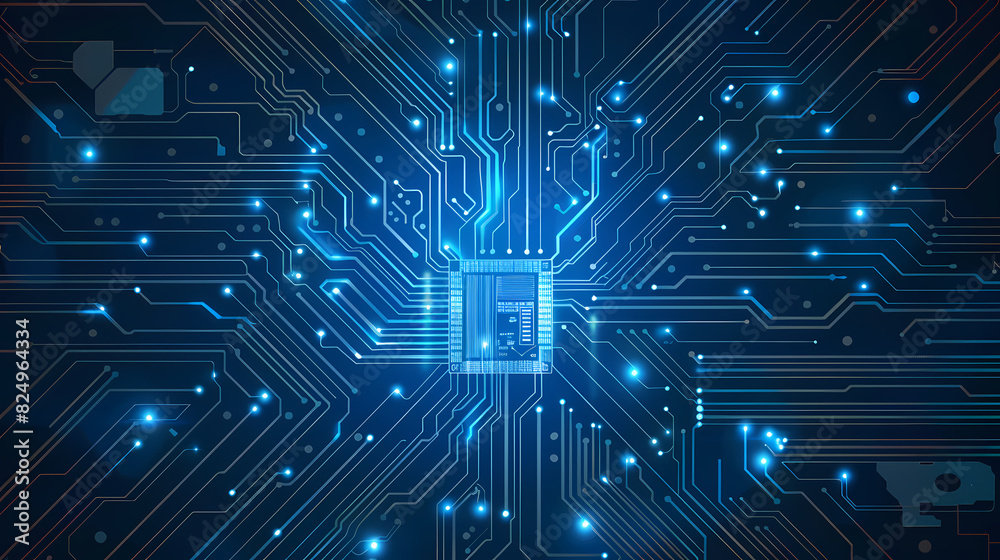 Circuit board technology cpu microprocessor vector image