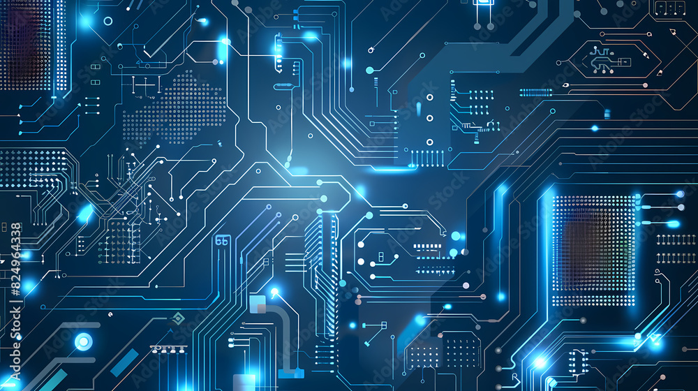 Circuit board technology cpu microprocessor vector image Circuit board technology cpu microprocessor vector image
