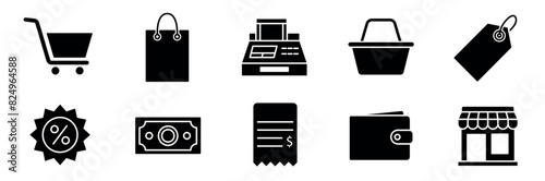 Shop icons set. Shopping icons set. Business icons - stock vector.