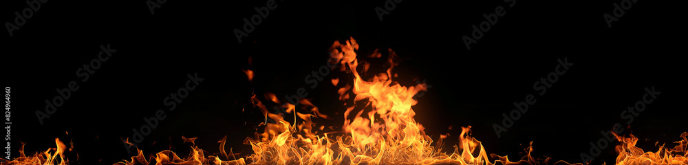 Fire flame isolated over black background Fire flame isolated over black background