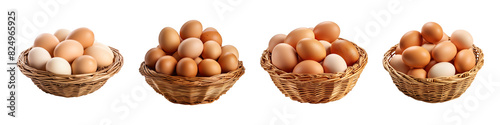 Wallpaper Mural Collection set of eggs in wicker basket isolated on transparent background Torontodigital.ca