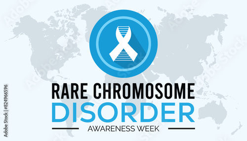 Rare Chromosome disorder awareness week every year in July. Template for background, banner, card, poster with text inscription.