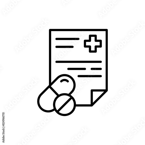 Medical supplement outline icons, minimalist vector illustration ,simple transparent graphic element .Isolated on white background