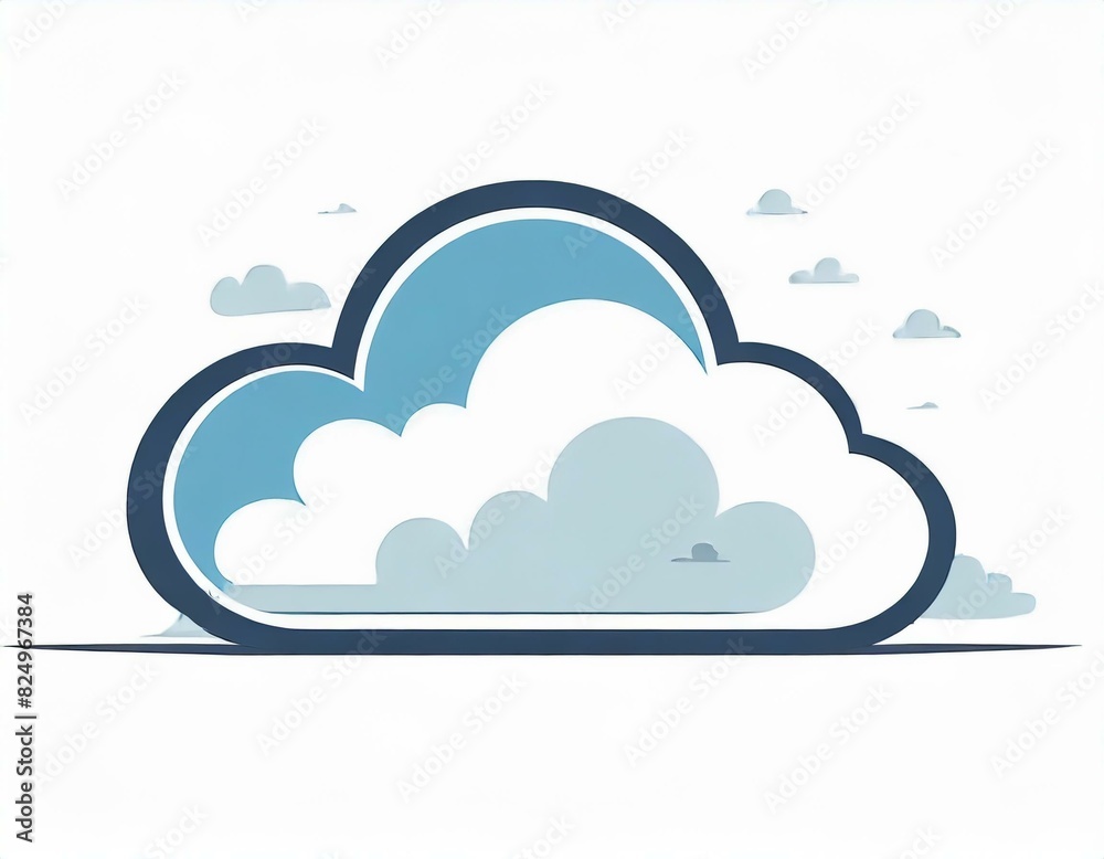 cloud icon with lightning, vector image on white background, weather
