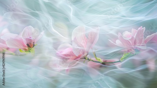 ethereal flower petals floating in spring air abstract floral photograph