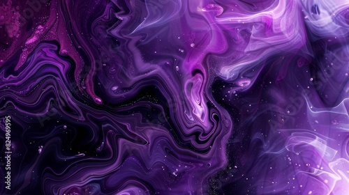 ethereal purple and black abstract smoke fluid art background