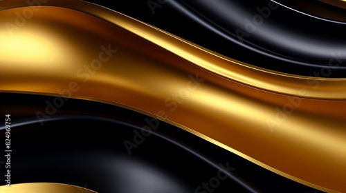 Elegant abstract black and gold wave design texture, perfect for modern backgrounds, luxury concepts, and sophisticated presentations.