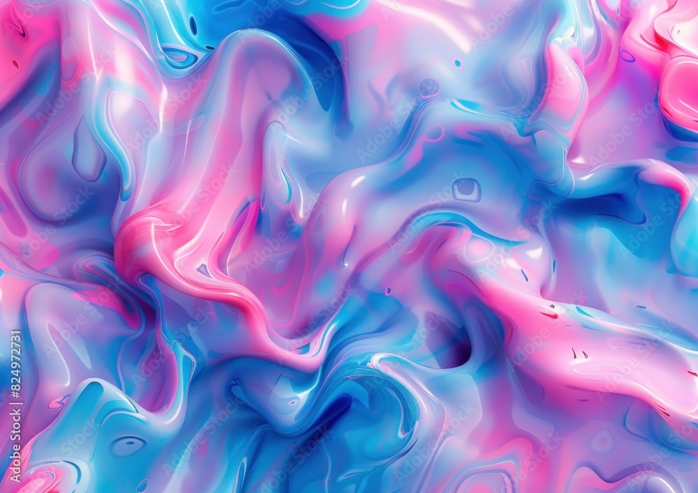 Obraz premium Abstract flowing pink and blue liquid texture on surface for beauty and art concept creative design background