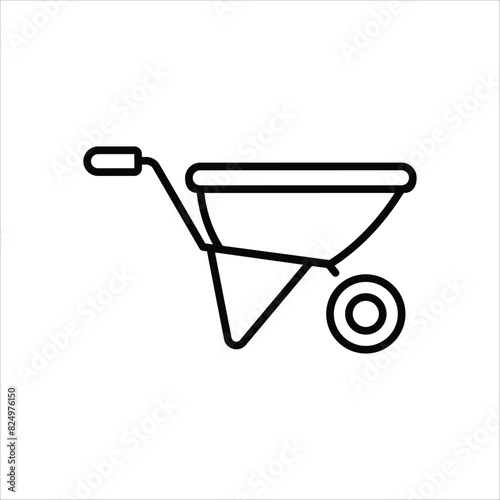 Wheelbarrow vector icon