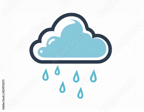 cloud rain icon vector image on white background, weather forecast, rainy cloudy weather
