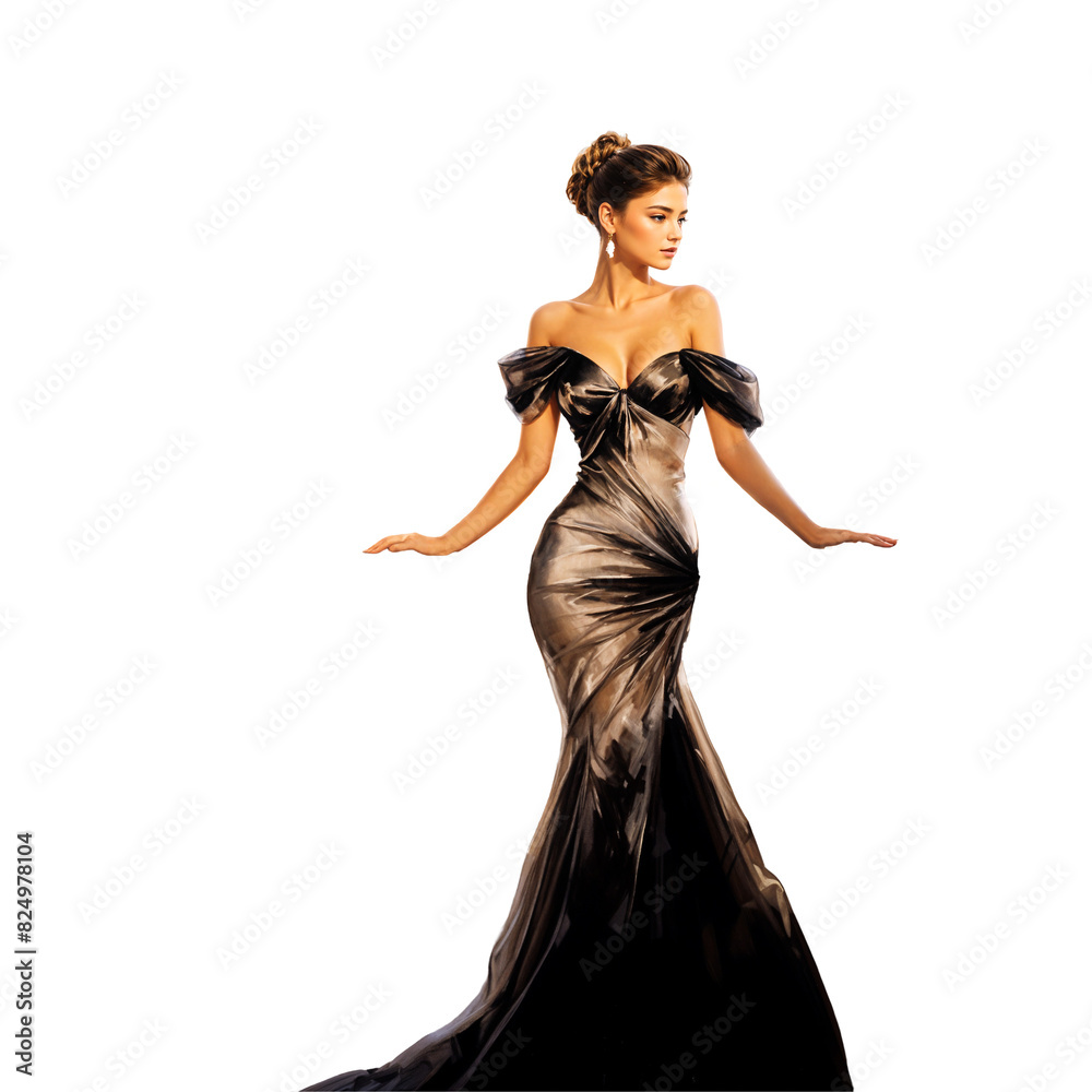 Naklejka premium woman in a dress isolated