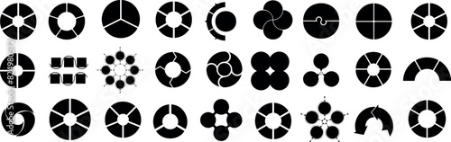 circle infographic templates in black, ideal for clear, effective data visualization in business presentations or reports