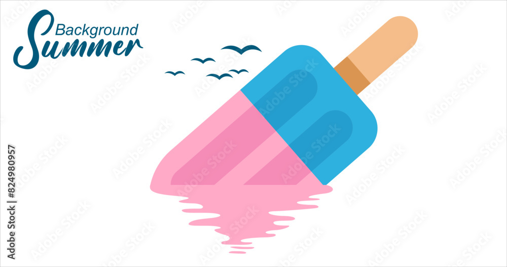Summer design over white background, vector illustration. Flat design. Vector illustration. Summer design over white background, vector illustration. Flat design. Vector illustration.