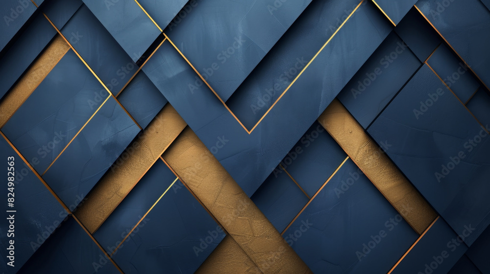 Abstract gold geometry lines on blue background for wallpaper. Abstract gold geometry lines on blue background for wallpaper.
