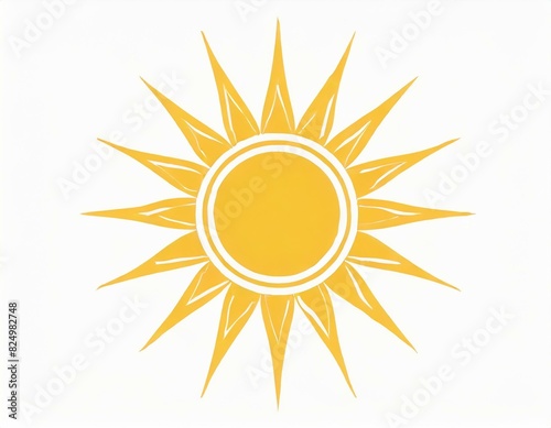 sun icon, vector image on white background, weather forecast, sunny cloudy weather