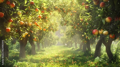 Vibrant Summertime Orchard ...