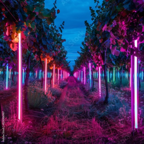 apple garden with ultraviolet