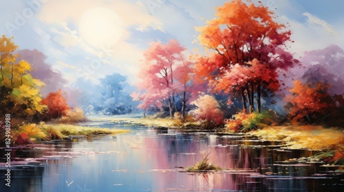 The picturesque landscape is a beautiful place to relax