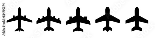 Plane icon silhouette. Airplane icon.