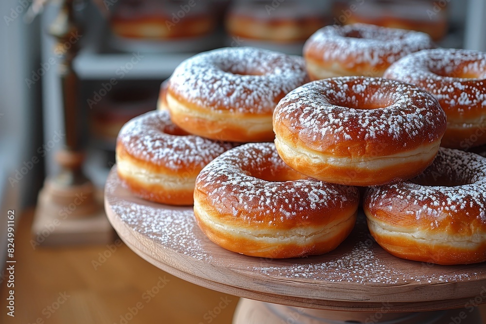 Quarkbällchen - Small, round donuts dusted with powdered sugar. Quarkbällchen - Small, round donuts dusted with powdered sugar.