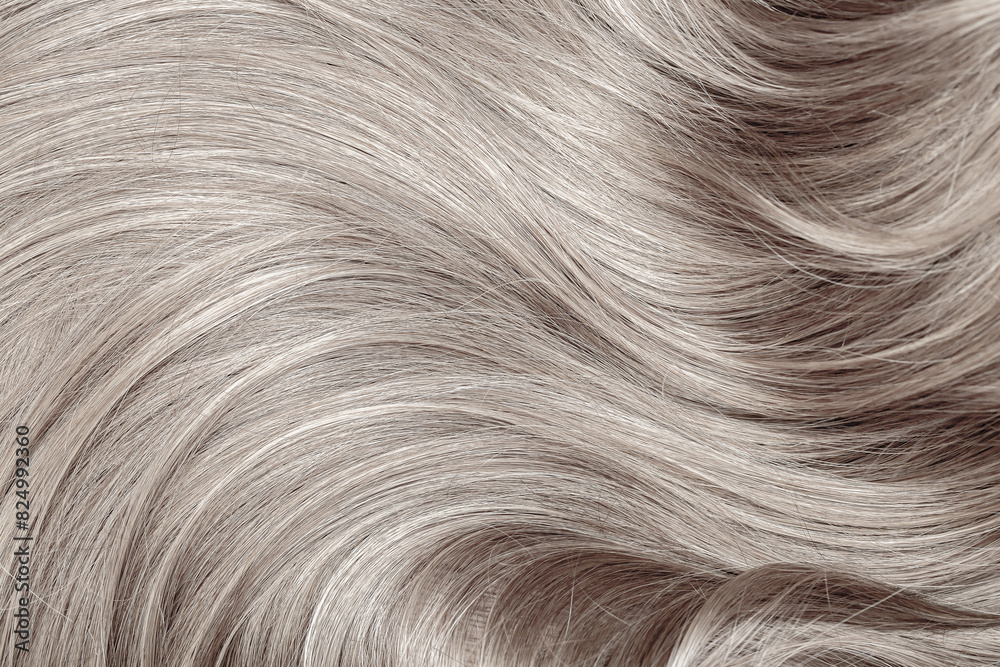 Blond hair close-up as a background. Women's long blonde hair. Beautifully styled wavy shiny curls. Hair coloring. Hairdressing procedures, extension. White hair Blond hair close-up as a background. Women's long blonde hair. Beautifully styled wavy shiny curls. Hair coloring. Hairdressing procedures, extension. White hair